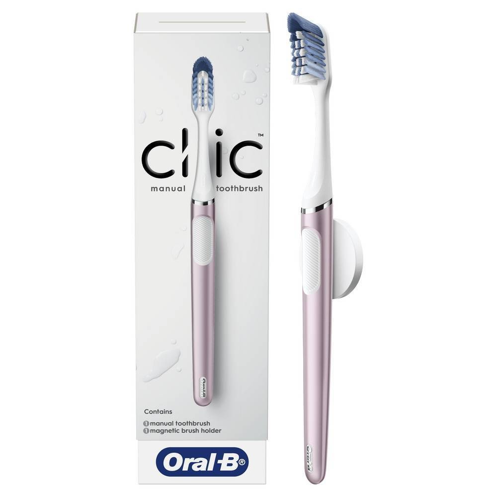 Photos - Electric Toothbrush Oral-B Clic Starter Kit Metallic Rose Toothbrush 