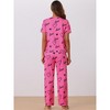 cheibear Women's Short Sleeve Shirt with Pant Pajama Set - 4 of 4