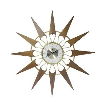 31" Nova Walnut Wall Clock Gold - Infinity Instruments