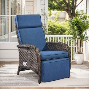 Outdoor Adjustable Reclining Patio Lounge Chair - 1 of 4