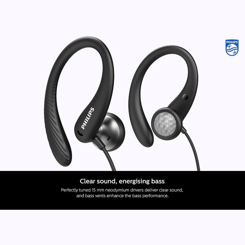 Philips Ear-Hook sports headphones with mic TAA1105BK, 3 of 9