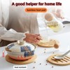 Itopfox Hot Pads Trivet, Solid Bamboo Wood Trivets for Hot Dishes and Pots with Non-Slip Pads, Heat Resistant Kitchen Accessories, Set of 4 - 2 of 4