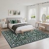 Washable Rug for Living Room Botanical Floral Bedroom Rug Non Slip Soft Vibrant Carpet Low Pile Foldable Floor Mat for Dorm - 2 of 4