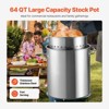 VEVOR Stainless Steel Stockpot, 64 Quart Large Cooking Pots, Cookware Sauce Pot with Basket, Lid, and Handle, Sanding Treatment, Silver - 4 of 4