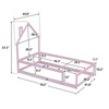 FONTOI Beds, Twin Size Bed with Headboard, Wood Bed with Guardrails for Girls and Boys, Pink, 44.8"*57.3"*78.2" - 2 of 4