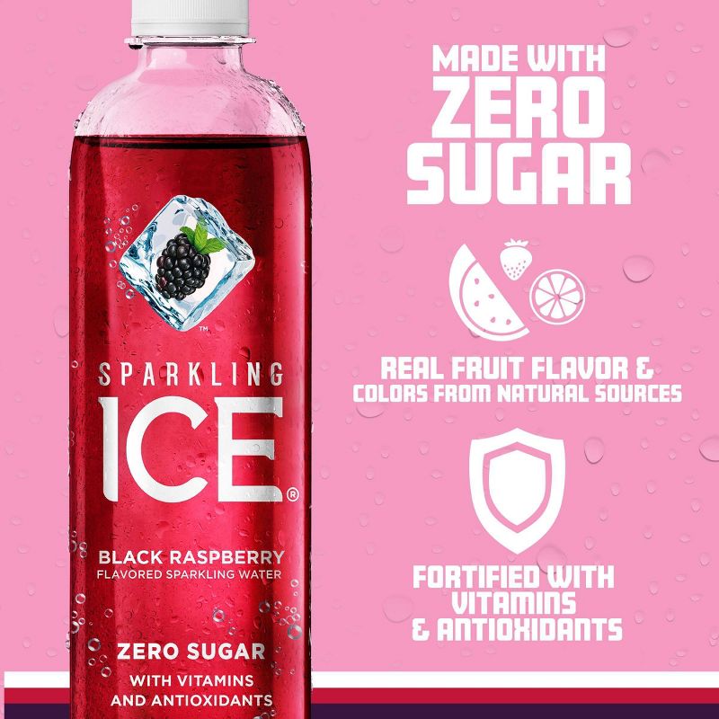 Sparkling Ice Black Raspberry - 17 fl oz Bottle, 4 of 9