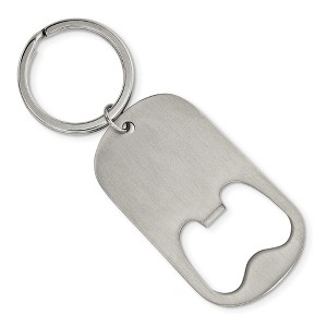 Black Bow Jewelry Stainless Steel Brushed Functional Bottle Opener Key Chain - 1 of 3