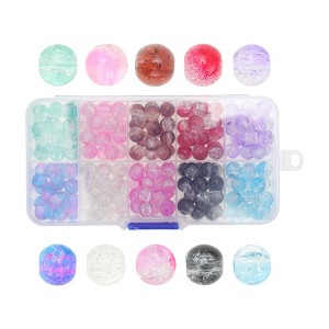 Unique Bargains 8mm Round Glass Beads for Bracelets for Making Bracelet Making DIY Crafts, Assorted Colors 200 Pcs - 1 of 4