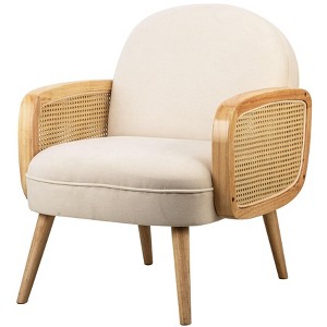 Nordlys Wood and Cane Lounge Chair Countryside Style Living Room - 1 of 4