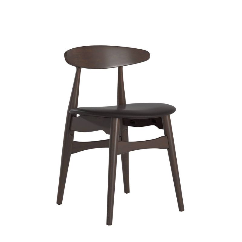 Set of 2 Cortland Danish Modern Walnut Dining Chair - Inspire Q, 1 of 8