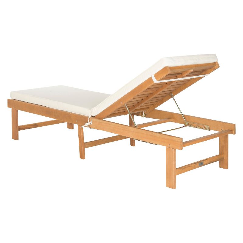 Barcares Wood Patio Chaise - Safavieh, 4 of 5