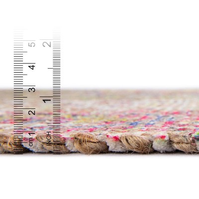Ivory Rectangular Handmade Cotton Chenille Area Rug