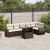 vidaXL 7 Piece Patio Sofa Set with Cushions Brown and Cream Poly Rattan - 2 of 4