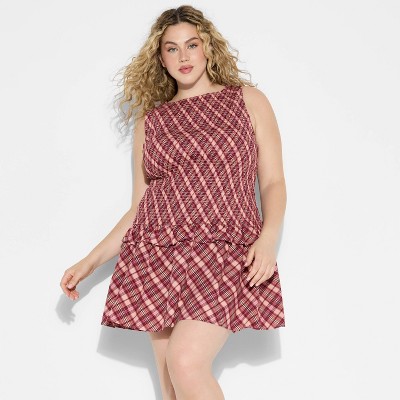 Women's High Neck Smocked Mini A-Line Dress - Wild Fable™