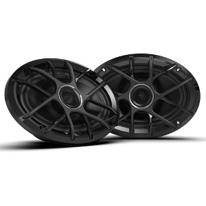 Wet Sounds ZERO Series - ZERO-69-XZ-B Black 6x9" Neodymium Powersport & Marine Speakers w/ Horn-Loaded Titanium Tweeters, Pair, Black Grills - 1 of 4