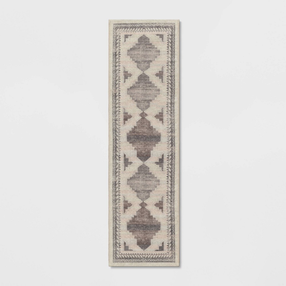 2'x7' Runner Cromwell Washable Printed Persian Style Rug Tan - Threshold™