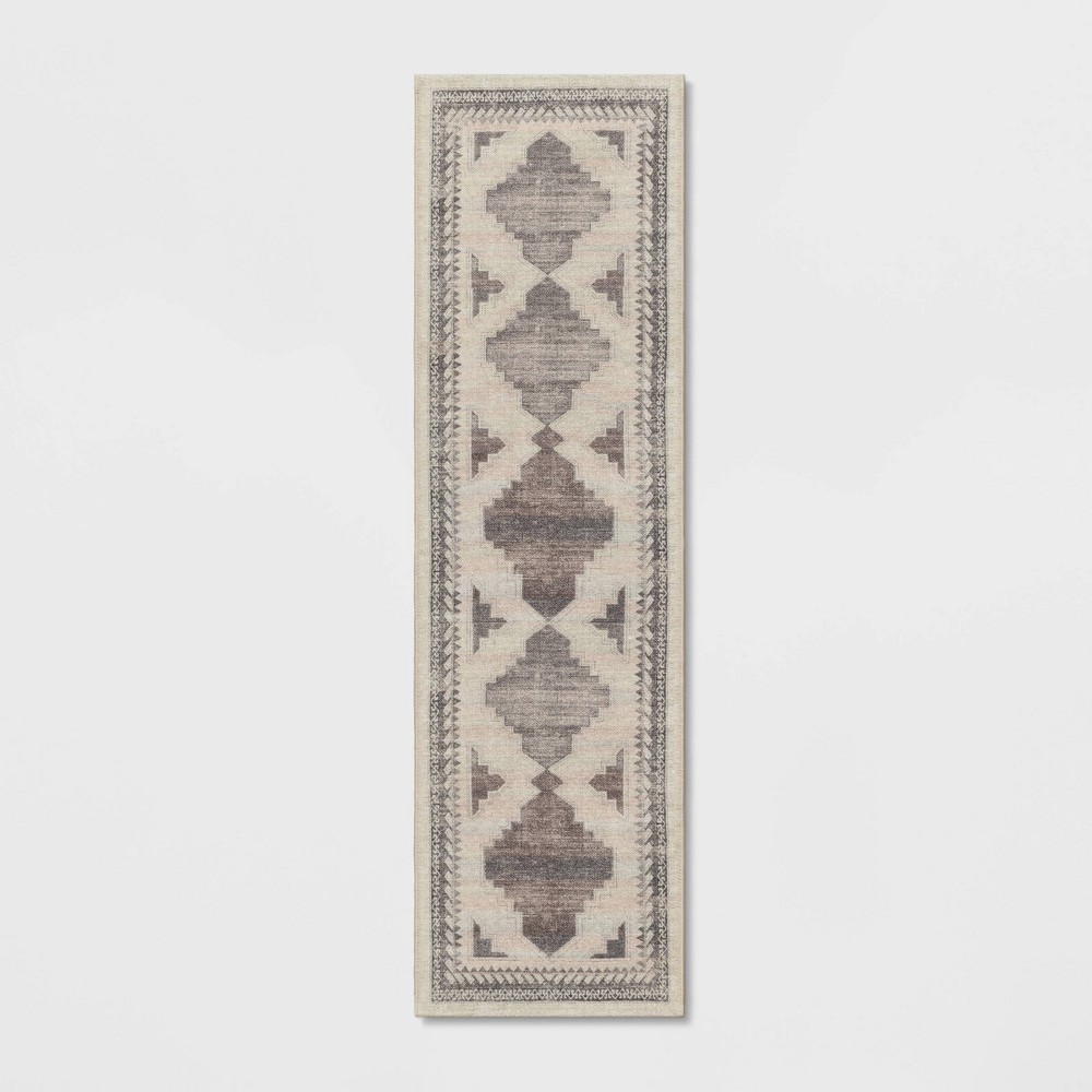 Photos - Area Rug 2'x7' Washable Runner Cromwell Printed Persian Style Rug Tan - Threshold™