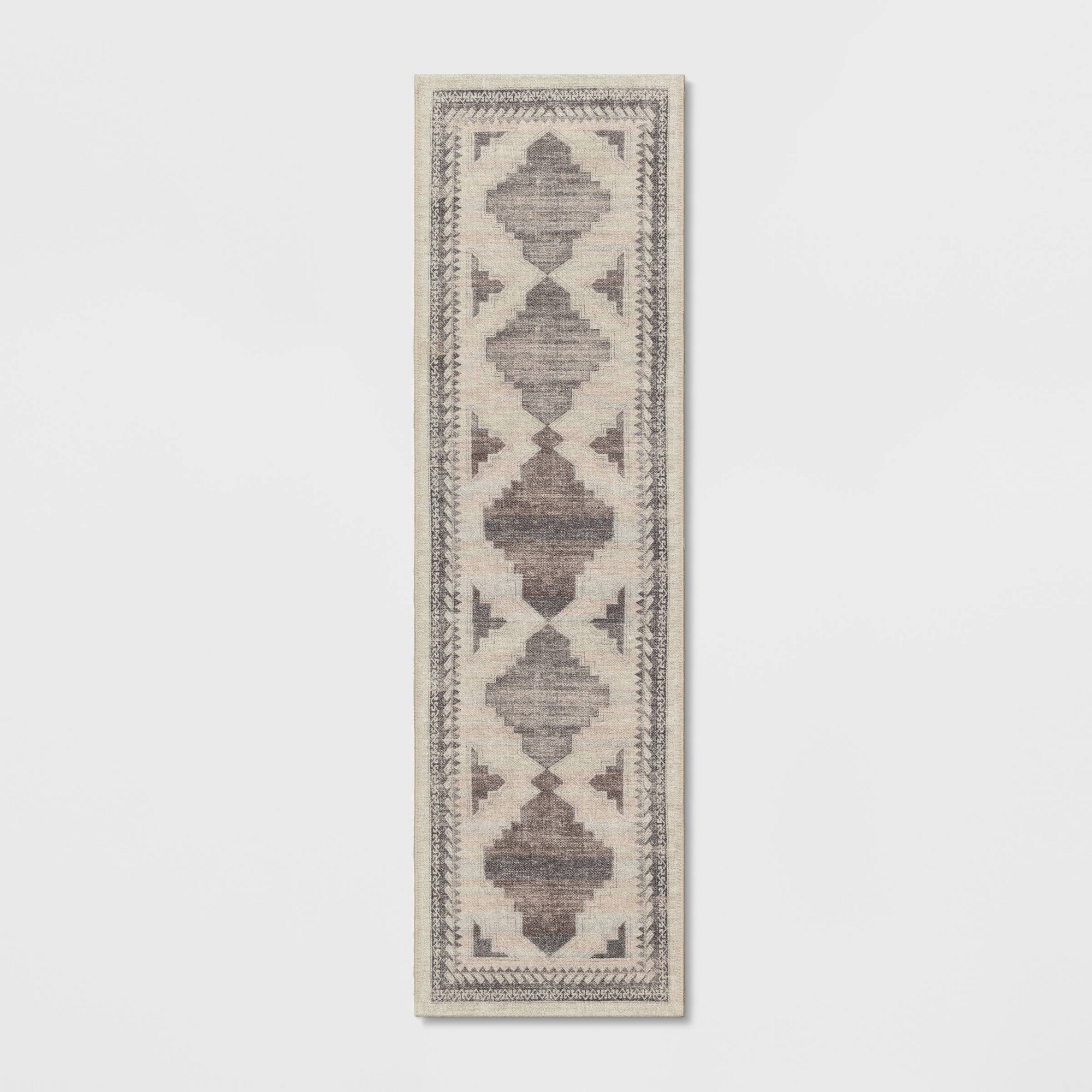 2'x7' Washable Runner Cromwell Printed Persian Style Rug Tan - Threshold™
