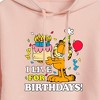 Women's - Garfield - I Live For Birthday's Cropped Graphic Hoodie - 2 of 3