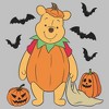 Womens Winnie the Pooh Halloween Bear Pumpkin Costume Bats T Shirt - 2 of 4