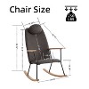 CAVINAS Modern Rocking Chair with High Back and Armrest, Technical Leather Upholstered Ergonomic Glider Chair - 4 of 4