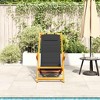 vidaXL Folding Beach Chair Black and Wood Acacia Wood and Textilene - 3 of 4