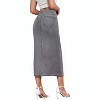 Women's Stretch Denim Maxi Skirt - Long for Office & Casual Wear Grey - 3 of 4