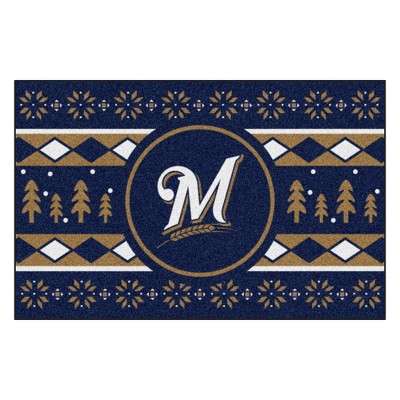 MLB Milwaukee Brewers 19"x30" Holiday Sweater Rug