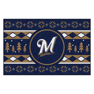 MLB Milwaukee Brewers 19"x30" Holiday Sweater Rug