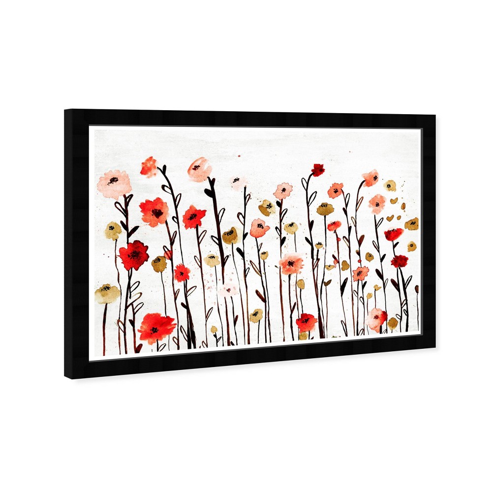 Photos - Other interior and decor 19" x 13" Beautiful Growth Poppy Floral and Botanical Framed Wall Art Whit