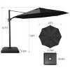 Crestlive Products 11.5FT Round Patio Offset Cantilever Umbrella with Base Set Adjustable with 360°Rotation Pole Outdoor Umbrella - 3 of 4