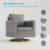Sonkuki 2-Piece Patio Chair Set Brown Rattan Swivel Rocking Chair Set, Outdoor Furniture PE Wicker Set - 4 of 4