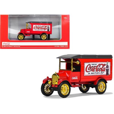 1926 Ford Model TT Delivery Van "Coca-Cola" Red with Gold Wheels 1/43 Diecast Model Car by Motorcity Classics