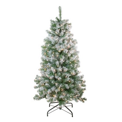 Northlight 4.5' Prelit Artificial Christmas Tree Flocked Winema Pine - Clear Lights