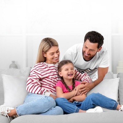 White Microfiber Square Throw Pillow Set with Down Alternative Fill