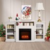 60 Inch Entertainment Center, Farmhouse TV Cabinet with 2 Glass Door, Console Table for Living Room, White - 3 of 4