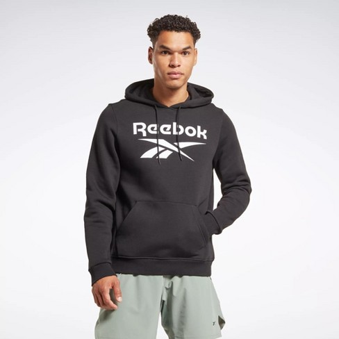 Naar Een evenement Astrolabium Reebok Identity Fleece Stacked Logo Pullover Hoodie Mens L Black : Target