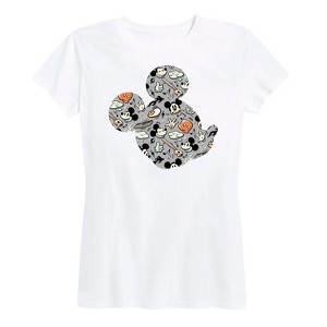 Women's - Disney - Mickey Pattern Silhouette Short Sleeve Graphic T-Shirt - 1 of 4