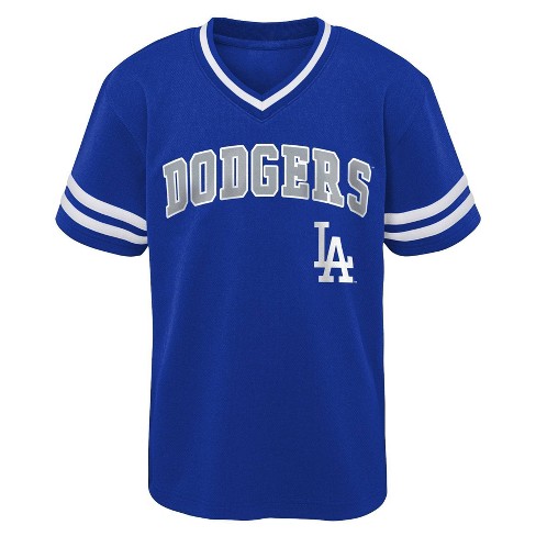 Mlb Los Angeles Dodgers Boys' White Pinstripe Pullover Jersey : Target