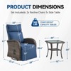 Buenhomino 3 Pieces All-Weather Wicker Chaise Lounge with Side Table,Patio Swivel Recliner Chair with Adjustable Backrest and Footrest - 3 of 4