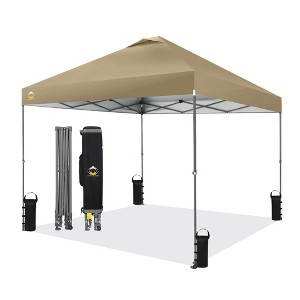 10x10 Recreational Centerlok Canopy – Infinite Leg, Sto ‘N Go, Silver Coated 150D – TS100A Khaki - 1 of 4