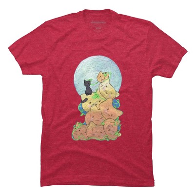 Men's Design By Humans Cat Pumpkin Pile By AwkwardDragon T-Shirt