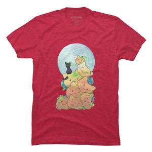 Men's Design By Humans Cat Pumpkin Pile By AwkwardDragon T-Shirt - 1 of 4