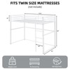 AZL1 Life Concept Beds Metal Loft Bed Twin Size Space-Saving Frame with Safety Guardrails for Kids Room, White, 77.36"*41.34"*62.2" - 4 of 4