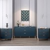 Festivo 3pc Modern Elegance 3 Drawer Nightstands and 3 Drawer Dresser Set Navy - 3 of 4
