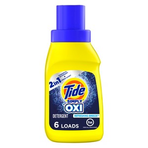 Tide Simply + Oxi Liquid Laundry Detergent, Refreshing Breeze, 6 loads, 10 fl oz - 1 of 4