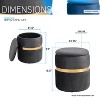 APRILSOUL Modern Velvet Round Ottoman with Storage - 4 of 4