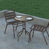 Emma and Oliver 23.75" Round Tempered Glass Metal Table with Smooth Ripple Design Top - 4 of 4
