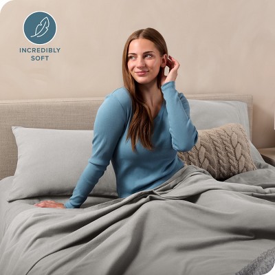 Light Grey King Cotton Flannel Deep Pocket Sheet Set