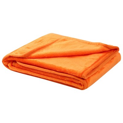 Piccocasa Flannel Fleece Soft Luxury Bed Blankets 1 Pc Orange 30x40 :  Target